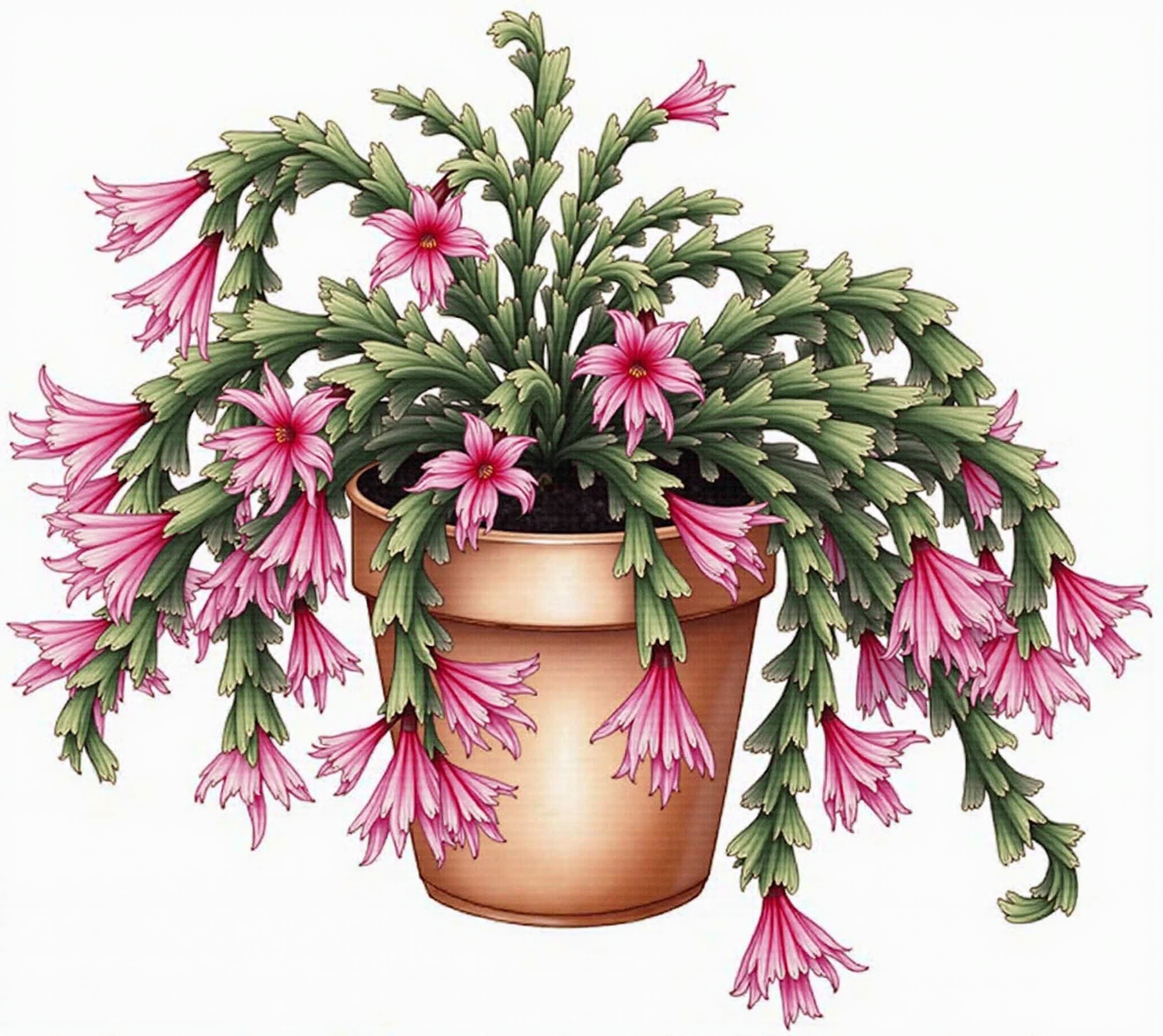 Christmas cactus (Schlumbergera russeliana)